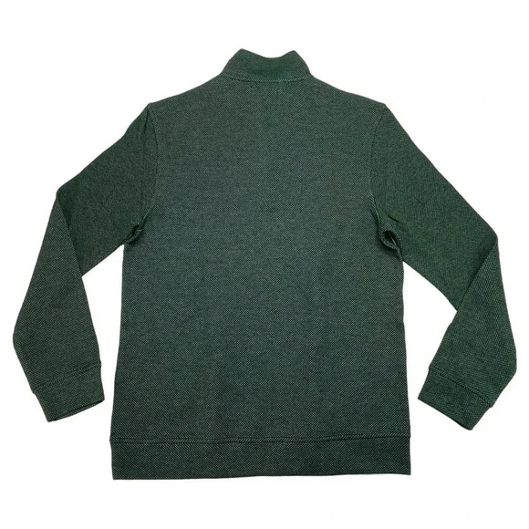 Tasso Elba 1/4 Zip Green Cotton Blend Mens Sweater Size Small - Picture 8 of 9